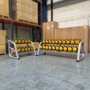15 Pairs of Dumbbells 14-42 kg + 2 racks