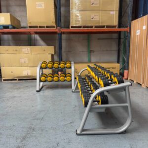 15 Pairs of Dumbbells 14-42 kg + 2 racks Panatta