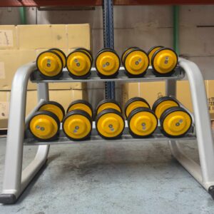 15 Pairs of Dumbbells 14-42 kg + 2 racks Panatta