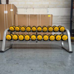 15 Pairs of Dumbbells 14-42 kg + 2 racks Panatta